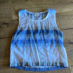 Lemlem Blue and White Crop Tank Top
